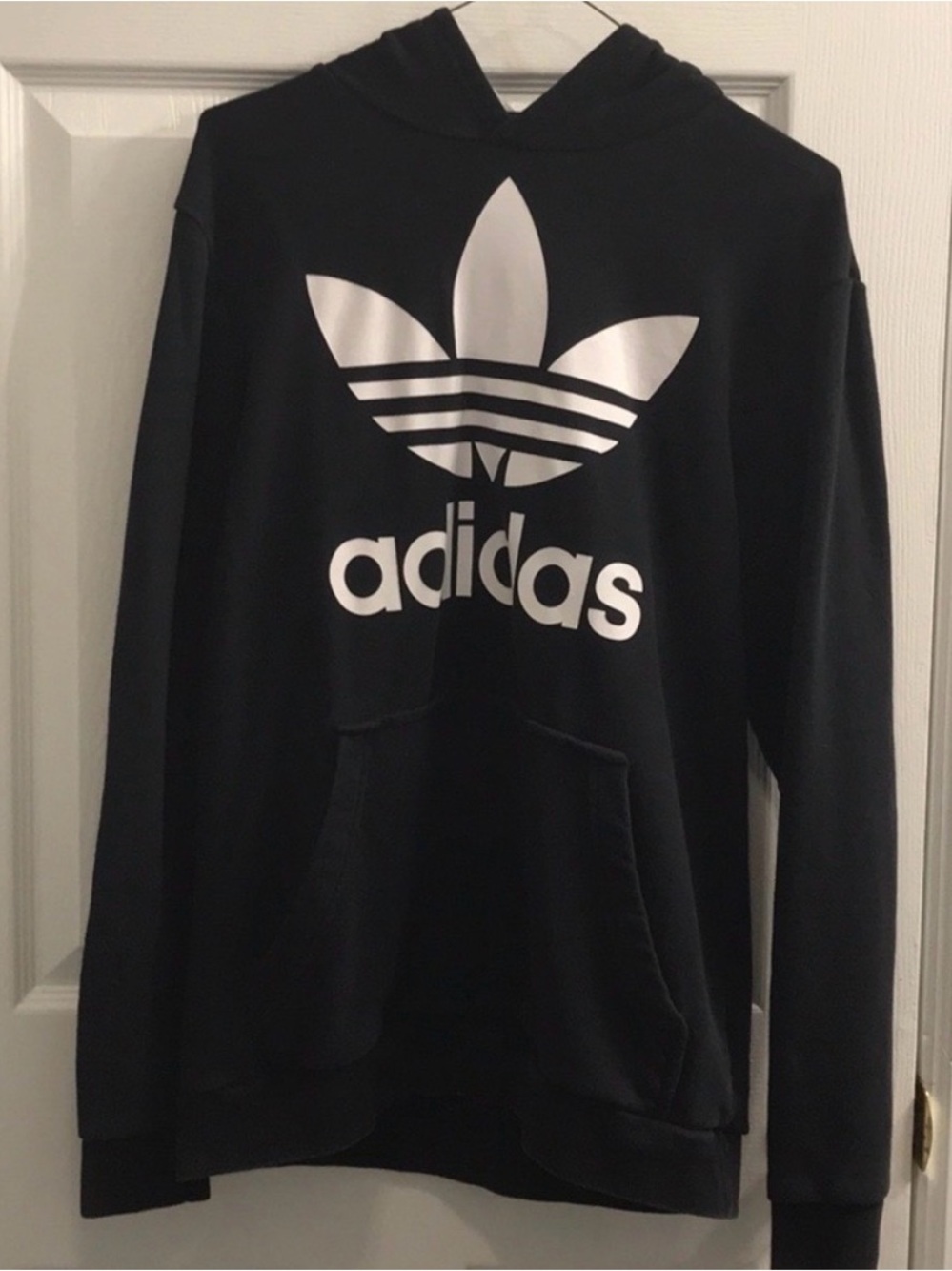 Youth kids XL 15 16 Adidas Hoodie - Black and white